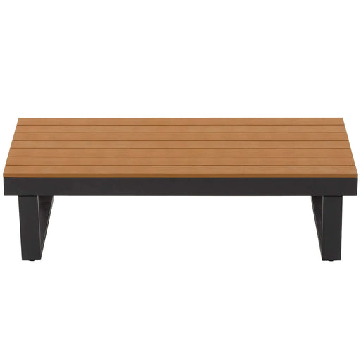 Outdoor Sectional Sofa Set with Adjustable Reclining Seats for Backyard, Poolside and Balcony, Beige, Iron and WPC Default -DTYStore