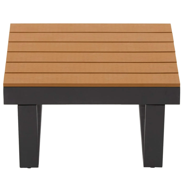 Outdoor Sectional Sofa Set with Adjustable Reclining Seats for Backyard, Poolside and Balcony, Beige, Iron and WPC Default -DTYStore