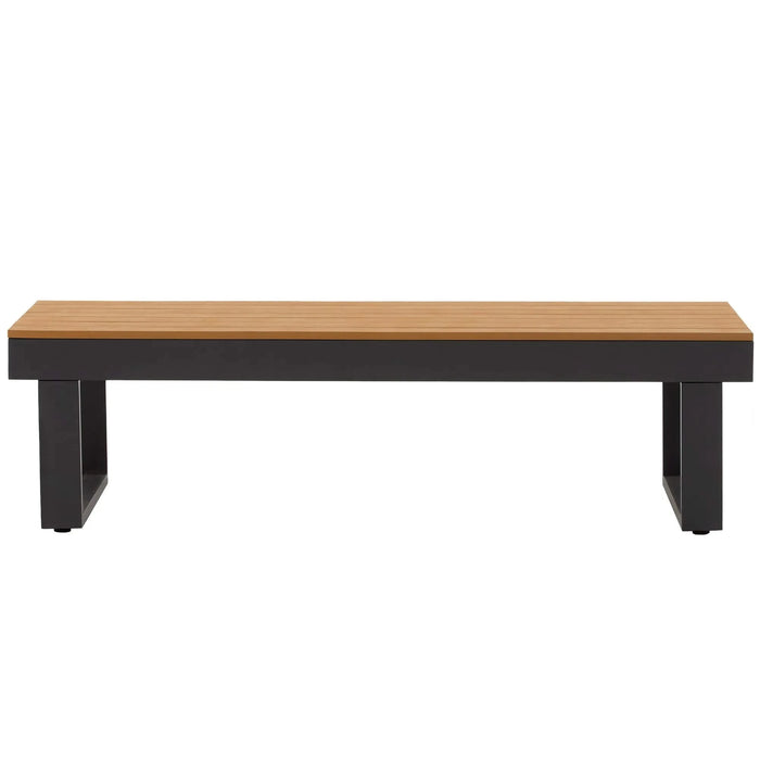 Outdoor Sectional Sofa Set with Adjustable Reclining Seats for Backyard, Poolside and Balcony, Beige, Iron and WPC Default -DTYStore