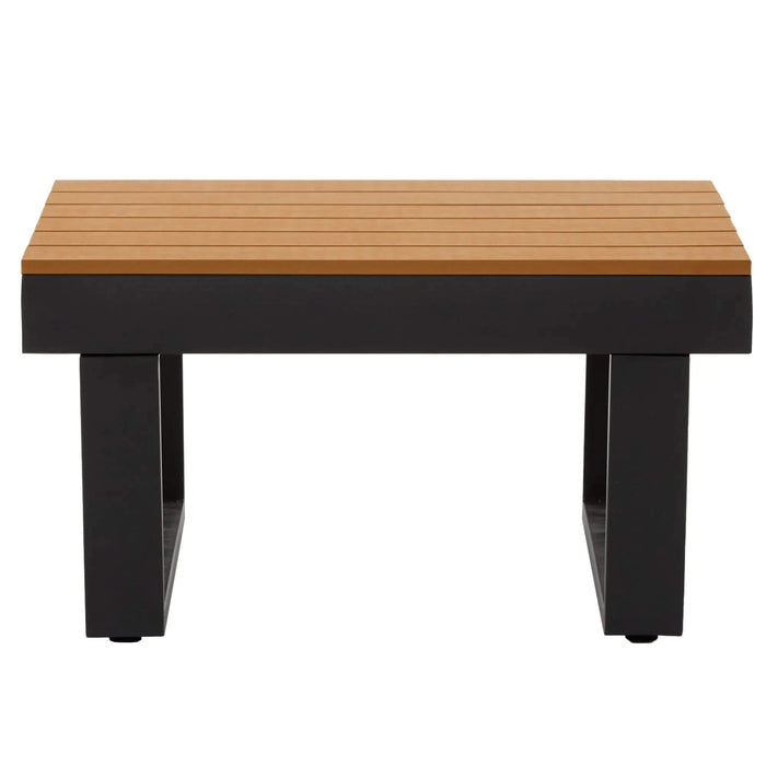 Outdoor Sectional Sofa Set with Adjustable Reclining Seats for Backyard, Poolside and Balcony, Beige, Iron and WPC Default -DTYStore