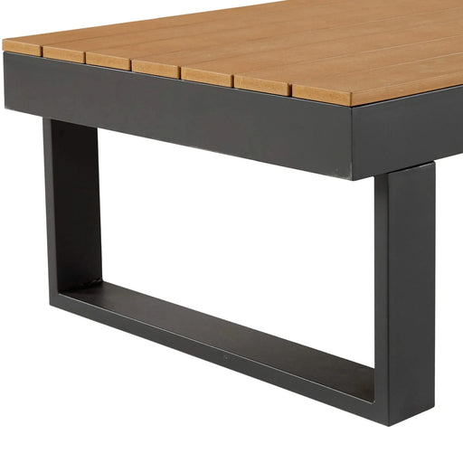 Outdoor Sectional Sofa Set with Adjustable Reclining Seats for Backyard, Poolside and Balcony, Beige, Iron and WPC Default -DTYStore