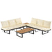 Outdoor Sectional Sofa Set with Adjustable Reclining Seats for Backyard, Poolside and Balcony, Beige, Iron and WPC Default -DTYStore