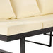 Outdoor Sectional Sofa Set with Adjustable Reclining Seats for Backyard, Poolside and Balcony, Beige, Iron and WPC Default -DTYStore