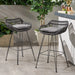 Outdoor Wicker Barstool with Cushions, Set of 2, Grey Default -DTYStore