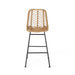 Outdoor Wicker Barstool with Thin Angled Legs, Set of 2, Light Brown Default -DTYStore