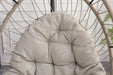 Outdoor egg-shaped hanging chair with stand, patio wicker swing egg-shaped chair, indoor rocking chair, outdoor hammock egg-shaped chair, linen gray Default -DTYStore