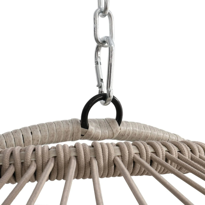 Outdoor garden rattan egg swing chair hanging chair PE hanging chair blue Default -DTYStore