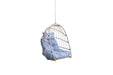 Outdoor garden rattan egg swing chair hanging chair PE hanging chair blue Default -DTYStore