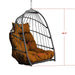 Outdoor garden rattan egg swing chair hanging chair PE hanging chair brown Default -DTYStore