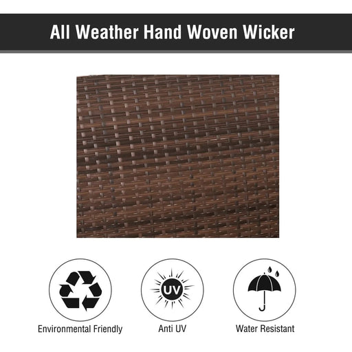 Outsunny 2 Person Wicker Hanging Swing Bench, Front Porch Swing Outdoor Chair with Cushions 550 lbs. Weight Capacity for Backyard, Garden, Cream White Default -DTYStore