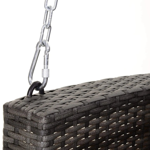 Outsunny 2 Person Wicker Hanging Swing Bench, Front Porch Swing Outdoor Chair with Cushions 550 lbs. Weight Capacity for Backyard, Garden, Grey Default -DTYStore