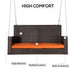 Outsunny 2 Person Wicker Hanging Swing Bench, Front Porch Swing Outdoor Chair with Cushions 550 lbs. Weight Capacity for Backyard, Garden, Orange Default -DTYStore