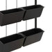 Outsunny 3-Tier Wall Planter with 6 Pots for Indoor and Outdoor Use, Hanging Plant Holder, Self Draining Wall Mounted Planter for Vegetables, Flowers, Herbs, Black Default -DTYStore