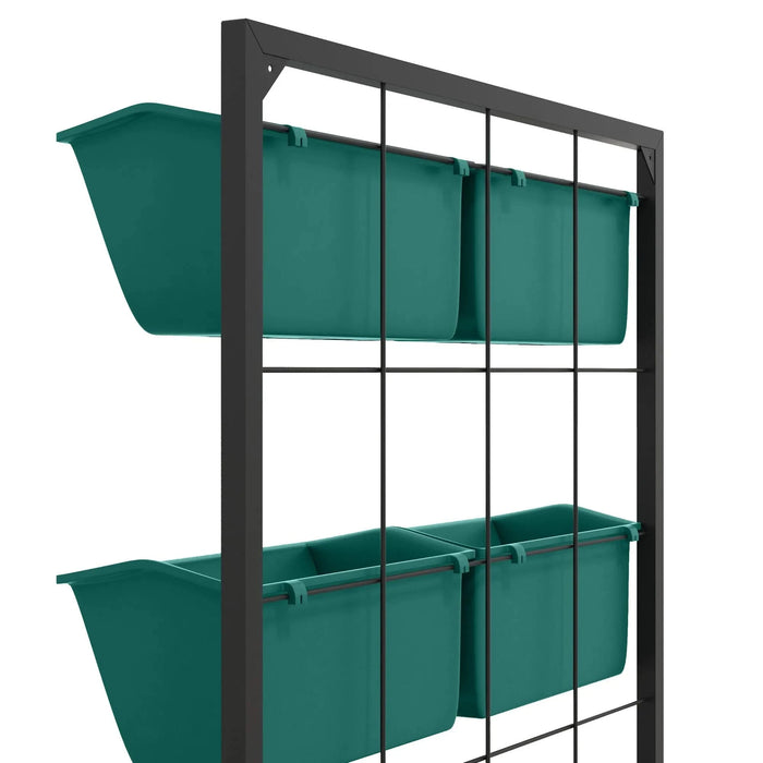 Outsunny 3-Tier Wall Planter with 6 Pots for Indoor and Outdoor Use, Hanging Plant Holder, Self Draining Wall Mounted Planter for Vegetables, Flowers, Herbs, Green Default -DTYStore