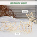 Outsunny 35' LED Reindeer Sleigh Outdoor Christmas Standing Figure Decoration Default -DTYStore