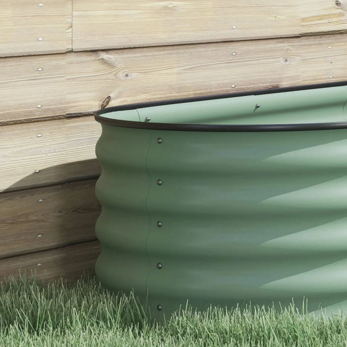 Outsunny 3.5' x 2' x 1.4' Galvanized Raised Garden Bed Kit, Outdoor Metal Elevated Planter Box with Safety Edging, Easy DIY Stock Tank for Growing Flowers, Herbs & Vegetables, Green Default -DTYStore