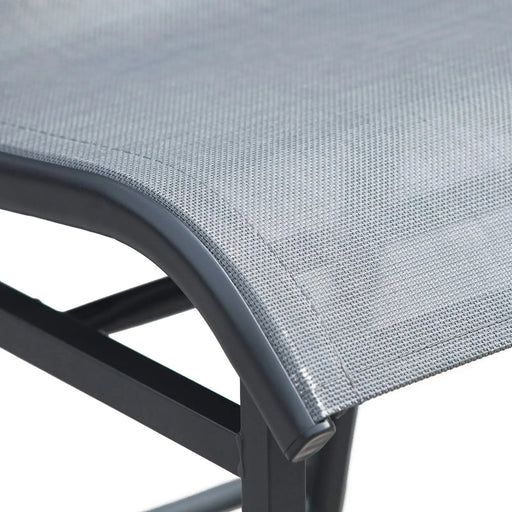 Outsunny 3 Piece Bar Height Outdoor Bistro Set for 2, Round Patio Pub Table 2 Bar Chairs with Comfortable Design & Strong Build, Charcoal Gray Default -DTYStore