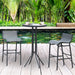 Outsunny 3 Piece Bar Height Outdoor Bistro Set for 2, Round Patio Pub Table 2 Bar Chairs with Comfortable Design & Strong Build, Charcoal Gray Default -DTYStore
