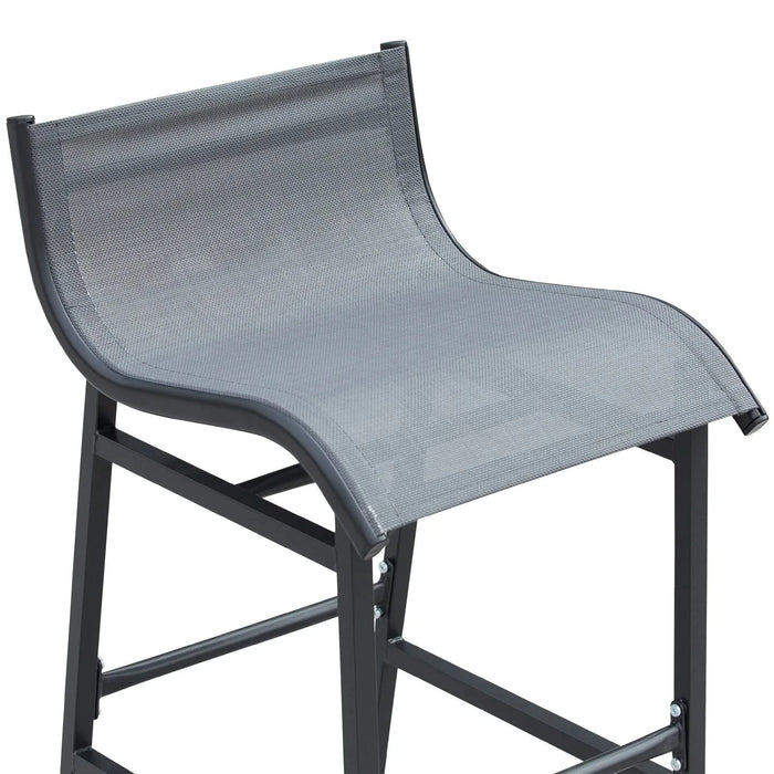 Outsunny 3 Piece Bar Height Outdoor Bistro Set for 2, Round Patio Pub Table 2 Bar Chairs with Comfortable Design & Strong Build, Charcoal Gray Default -DTYStore