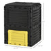 Outsunny Garden Compost Bin 80 Gallon Outdoor Large Capacity Composter Fast Create Fertile Soil Aerating Box, Easy Assembly, Yellow- DTY Store