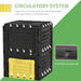 Outsunny Garden Compost Bin 80 Gallon Outdoor Large Capacity Composter Fast Create Fertile Soil Aerating Box, Easy Assembly, Yellow - DTY Store