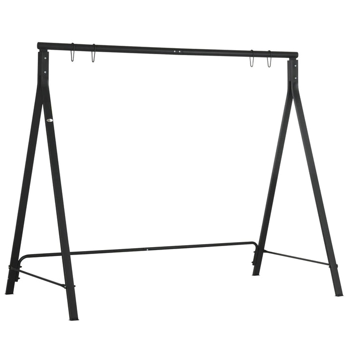 Outsunny Metal Porch Swing Stand, Heavy Duty Swing Frame, Hanging Chair Stand Only, 528 LBS Weight Capacity, for Backyard, Patio, Lawn, Playground, Black Default -DTYStore