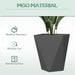 Outsunny Modern Tall Planters Set of 3 with Stackable Design, Drainage Holes, Gray MgO, Various Sizes Default -DTYStore