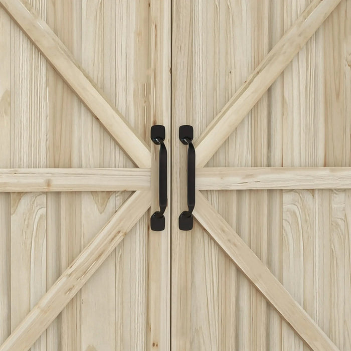 Outsunny Potting Bench, Outdoor Wooden Potting Table with Storage Cabinet with 2 Shelves, Garden Work Bench with Galvanized Plated Tabletop for Backyard, Balcony, Natural Default -DTYStore