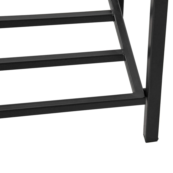 Outsunny Raised Garden Bed, Elevated Planter Box with Rattan Wicker Look, Tool Storage Shelf, Portable Design for Herbs, Vegetables, Flowers, Black Default -DTYStore