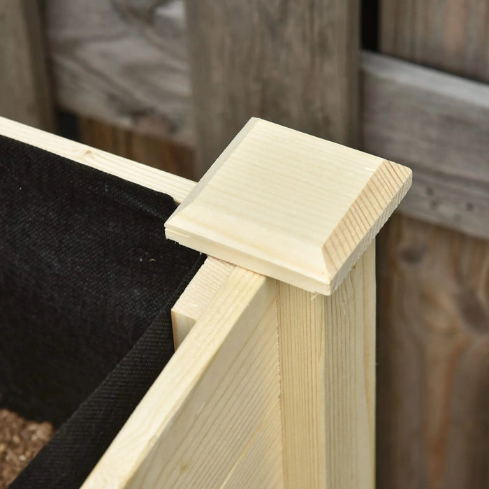 Outsunny Raised Garden Bed with Lockable Wheels and Storage Shelf, Natural Wood, 47 x 22 x 33 Inches Default -DTYStore