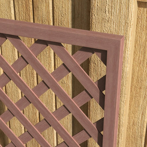 Outsunny Raised Garden Bed with Trellis Lattice, Wood Planter Box with Self Draining Gap, Freestanding Trellis Planter for Climbing Plants, Vines, Flowers, 29.5' x 13.25' x 53.25', Light Brown Default -DTYStore