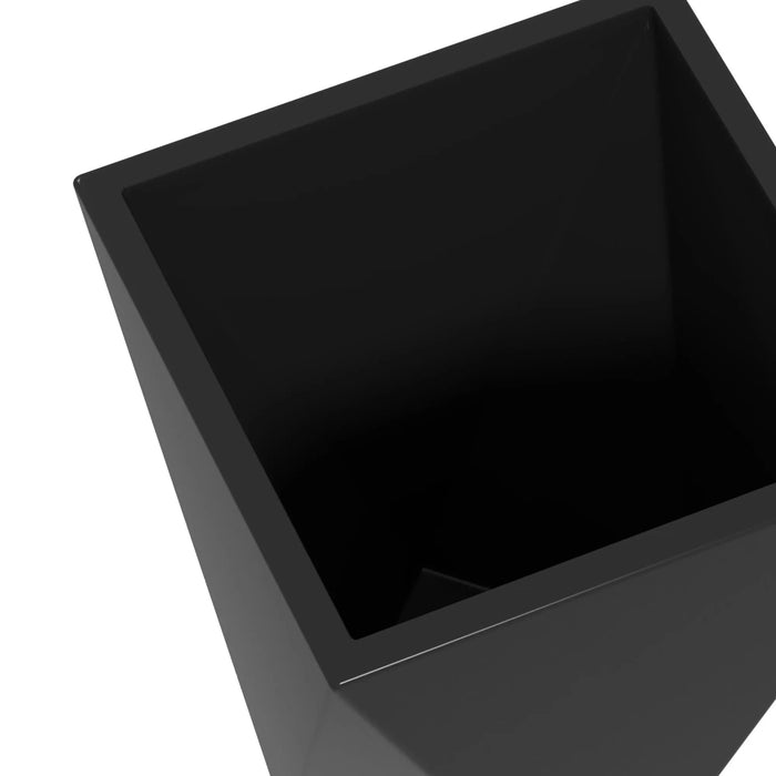 Outsunny Set of 3 Tall Planters, 18', 15.25', 11.75', MgO Indoor Outdoor Planters with Drainage Holes, Stackable Flower Pots for Garden, Patio, Balcony, Front Door, Black Default -DTYStore