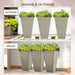 Outsunny Set of 3 Tall Planters with Drainage Hole, 28' Outdoor Flower Pots, Indoor Planters for Porch Patio and Deck, Gray Default -DTYStore