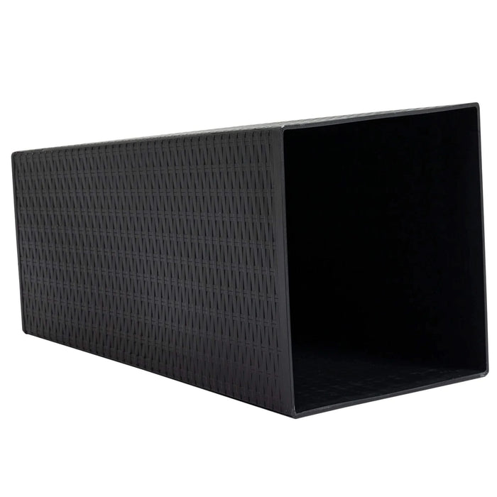 Outsunny Set of 3 Tall Planters with Drainage Hole, Outdoor Flower Pots, Indoor Planters for Porch, Front Door, Entryway, Patio and Deck, Black Default -DTYStore