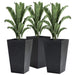Outsunny Set of 3 Tall Planters with Drainage Hole, Outdoor Flower Pots, Indoor Planters for Porch, Front Door, Entryway, Patio and Deck, Black Default -DTYStore