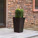Outsunny Set of 3 Tall Planters with Drainage Hole, Outdoor Flower Pots, Indoor Planters for Porch, Front Door, Entryway, Patio and Deck, Brown Default -DTYStore