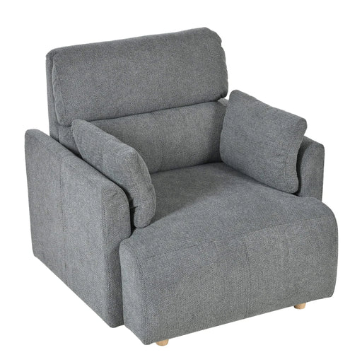 Oversized Chair w/Storage Ottoman, Wide Accent Armchair Chair for Living Room, Modern Lounge Chair, Upholstered Mid-Century Reading Chair, Comfy Living Room Chair, Deep Seat Sofa Couch(Dark Gray) Default -DTYStore
