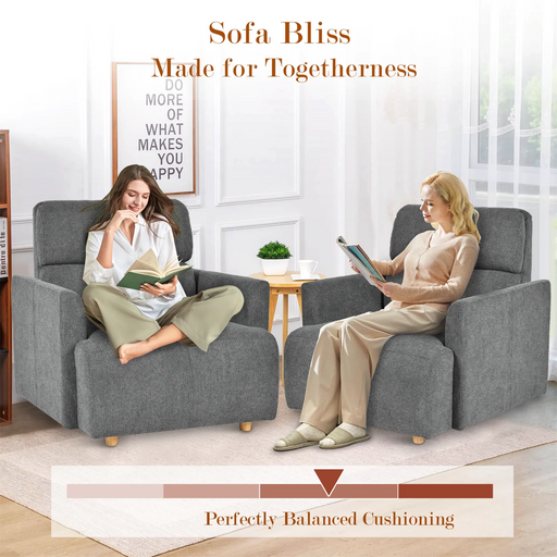 Oversized Chair w/Storage Ottoman, Wide Accent Armchair Chair for Living Room, Modern Lounge Chair, Upholstered Mid-Century Reading Chair, Comfy Living Room Chair, Deep Seat Sofa Couch(Dark Gray) Default -DTYStore