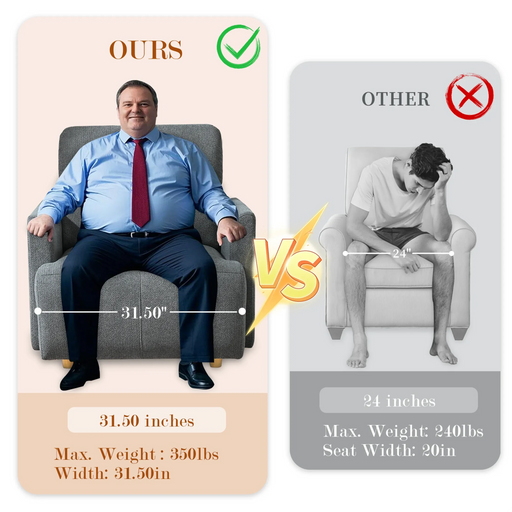 Oversized Chair w/Storage Ottoman, Wide Accent Armchair Chair for Living Room, Modern Lounge Chair, Upholstered Mid-Century Reading Chair, Comfy Living Room Chair, Deep Seat Sofa Couch(Dark Gray) Default -DTYStore