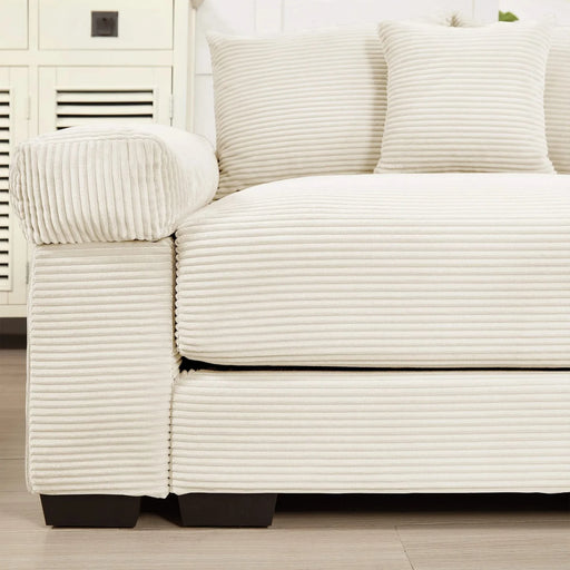 Oversized Cloud Modular Sectional Couch,Convertible Sectional Couches , Extra-Thick Armrests With Chaise,Soft Corduroy Fabric,Ergonomic Design, Easy Assembly,For Living Rooms Reading Rooms,Cream Default -DTYStore
