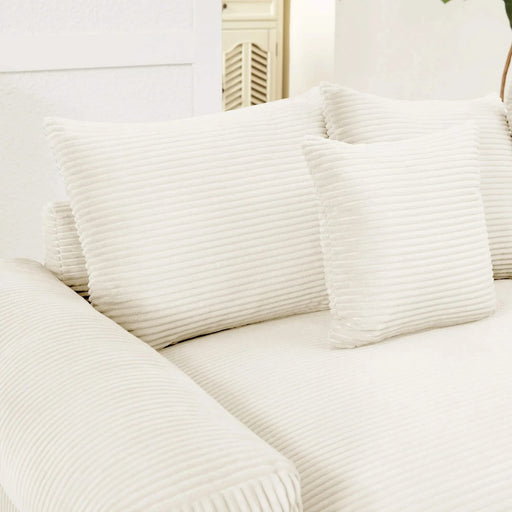 Oversized Cloud Modular Sectional Couch,Convertible Sectional Couches , Extra-Thick Armrests With Chaise,Soft Corduroy Fabric,Ergonomic Design, Easy Assembly,For Living Rooms Reading Rooms,Cream Default -DTYStore