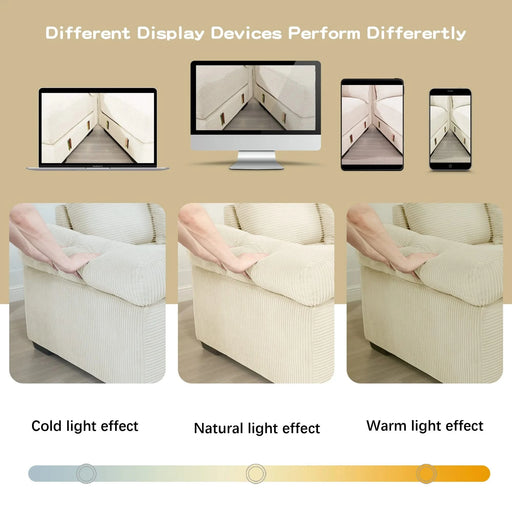 Oversized Cloud Modular Sectional Couch,Convertible Sectional Couches , Extra-Thick Armrests With Chaise,Soft Corduroy Fabric,Ergonomic Design, Easy Assembly,For Living Rooms Reading Rooms,Cream Default -DTYStore