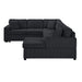 Oversized Sectional Sofa 115.3' U-Shaped Sofa with Chaise Lounge and Three Soft Throw Pillows, Black Corduroy Fabric Default -DTYStore