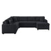Oversized Sectional Sofa 115.3' U-Shaped Sofa with Chaise Lounge and Three Soft Throw Pillows, Black Corduroy Fabric Default -DTYStore