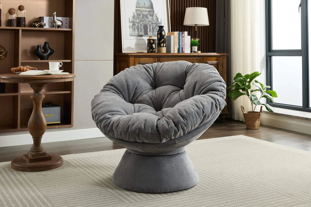 Oversized Swivel Accent Chair, 360 Swivel Barrel Chair, Papasan Chair for Living Room Bedroom Default -DTYStore