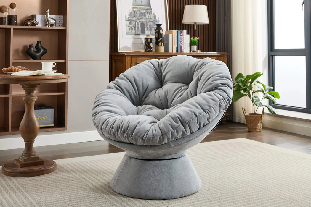 Oversized Swivel Accent Chair, 360 Swivel Barrel Chair, Papasan Chair for Living Room Bedroom Default -DTYStore