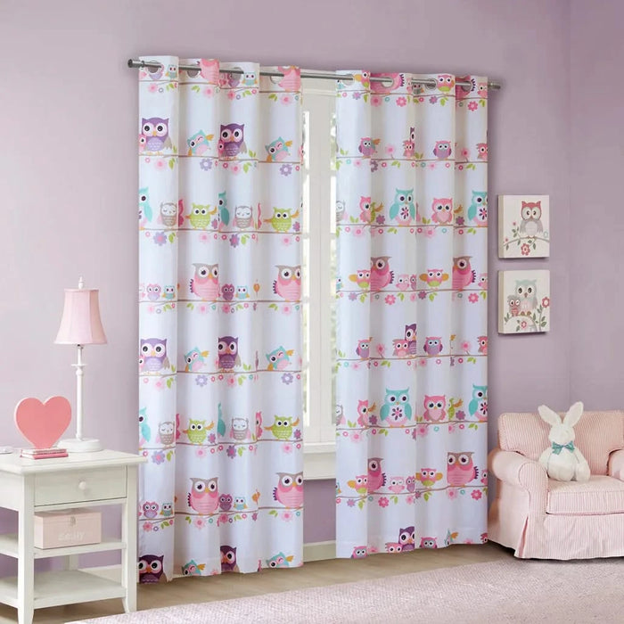 Owl Printed Blackout Curtain Panel(Only 1 Pc Panel) Default -DTYStore