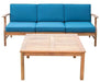 PERLA 3 SEATER SOFA AND TABLE SET, BLUE Default -DTYStore