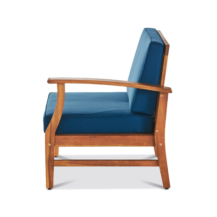 PERLA 3 SEATER SOFA AND TABLE SET, BLUE Default -DTYStore