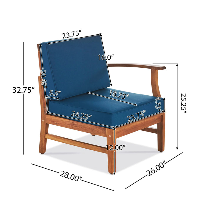 PERLA 3 SEATER SOFA AND TABLE SET, BLUE Default -DTYStore